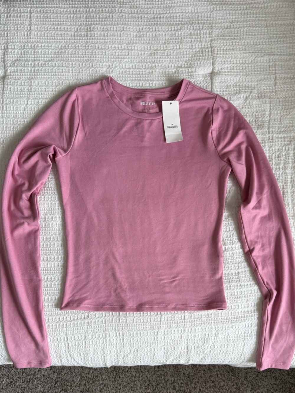 Hollister Dusty Rose Long-Sleeve Crewneck Top